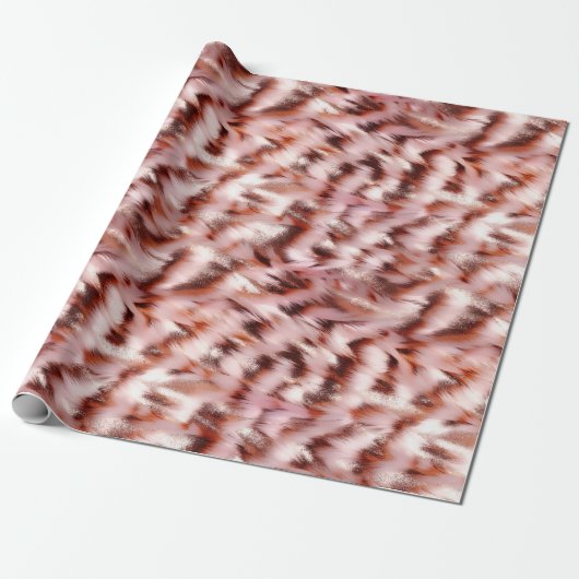 Stilvoll Girly Pink Rose Gold Zebra Glitz Geschenkpapier (Ungerollt)