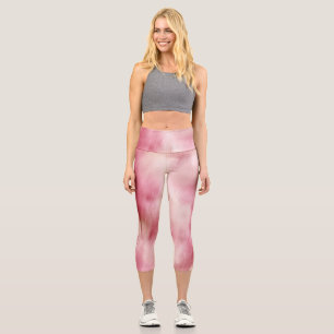 Stilvoll Girly Pink White Animal Capri Leggings