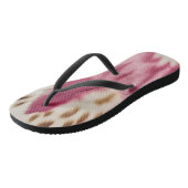 Stilvoll Girly Pink White Gold Zebra Badesandalen (Schrägansicht)