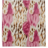 Stilvoll Girly Pink White Gold Zebra Duschvorhang (Vorderseite)