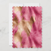 Stilvoll Girly Pink White Gold Zebra Einladung (Rückseite)