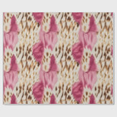 Stilvoll Girly Pink White Gold Zebra Geschenkpapier (Flach)