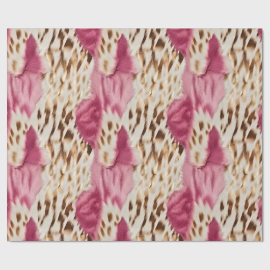 Stilvoll Girly Pink White Gold Zebra Geschenkpapier (Flach)