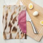 Stilvoll Girly Pink White Gold Zebra Geschirrtuch (Viertel Falte)