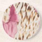 Stilvoll Girly Pink White Gold Zebra Getränkeuntersetzer (Vorne)