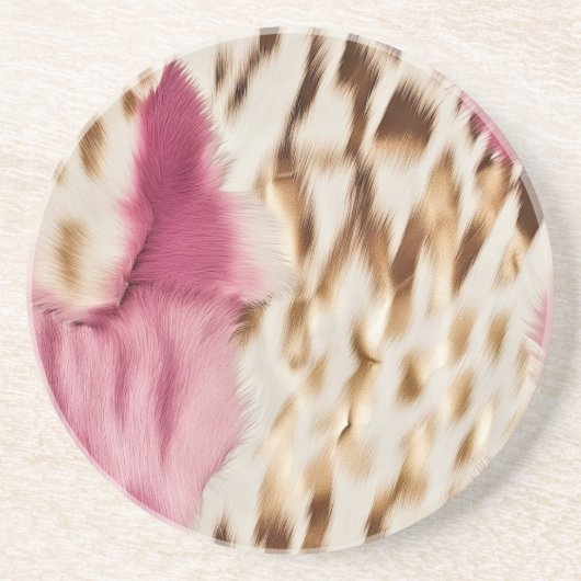 Stilvoll Girly Pink White Gold Zebra Getränkeuntersetzer (Vorne)