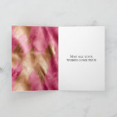 Stilvoll Girly Pink White Gold Zebra Karte (Innenseite)