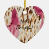 Stilvoll Girly Pink White Gold Zebra Keramik Ornament (Vorne)