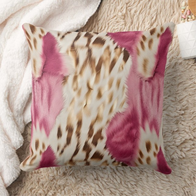 Stilvoll Girly Pink White Gold Zebra Kissen (Decke)