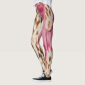 Stilvoll Girly Pink White Gold Zebra Leggings (Links)