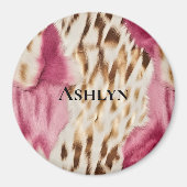 Stilvoll Girly Pink White Gold Zebra Magnet (Vorne)