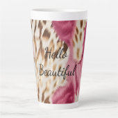 Stilvoll Girly Pink White Gold Zebra Milchtasse (Vorderseite)