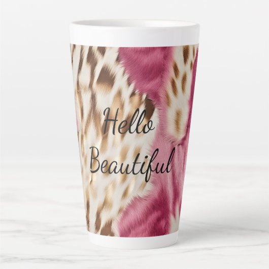 Stilvoll Girly Pink White Gold Zebra Milchtasse (Vorderseite)