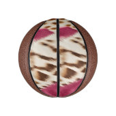 Stilvoll Girly Pink White Gold Zebra Mini Basketball (Vertikal)