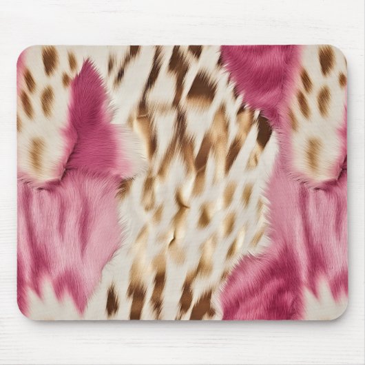 Stilvoll Girly Pink White Gold Zebra Mousepad (Vorne)