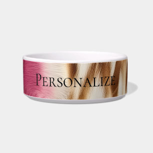 Stilvoll Girly Pink White Gold Zebra Napf