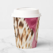 Stilvoll Girly Pink White Gold Zebra Pappbecher (Links)