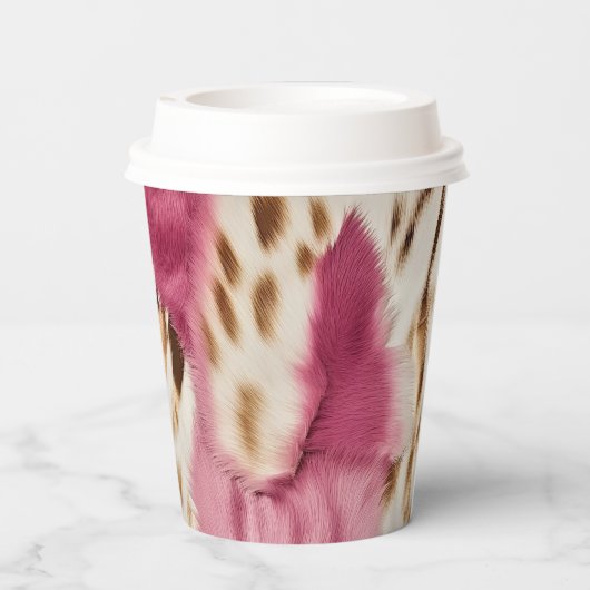 Stilvoll Girly Pink White Gold Zebra Pappbecher (Rückseite)