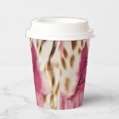 Stilvoll Girly Pink White Gold Zebra Pappbecher (Rechts)