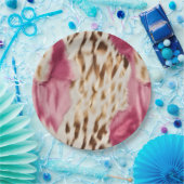 Stilvoll Girly Pink White Gold Zebra Pappteller (Party)