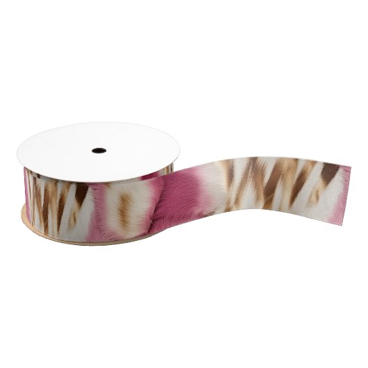 Stilvoll Girly Pink White Gold Zebra Ripsband (Spule)