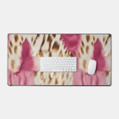 Stilvoll Girly Pink White Gold Zebra Schreibtischunterlage (Tastatur & Maus)