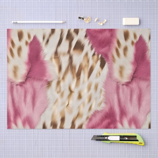 Stilvoll Girly Pink White Gold Zebra Seidenpapier (Handwerk)