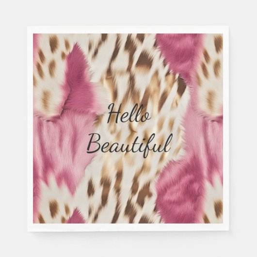 Stilvoll Girly Pink White Gold Zebra Serviette (Vorderseite)