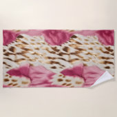 Stilvoll Girly Pink White Gold Zebra Strandtuch (Vorderseite)