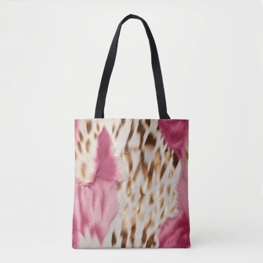 Stilvoll Girly Pink White Gold Zebra Tasche (Vorderseite)