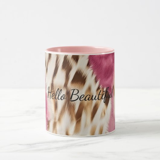 Stilvoll Girly Pink White Gold Zebra Tasse (Zentrum)