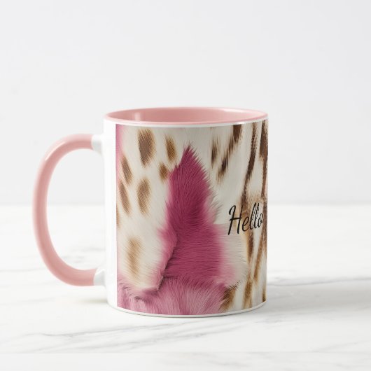 Stilvoll Girly Pink White Gold Zebra Tasse (Links)