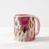 Stilvoll Girly Pink White Gold Zebra Tasse (VorderseiteRechts)