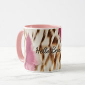 Stilvoll Girly Pink White Gold Zebra Tasse (Vorderseite Links)