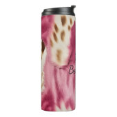 Stilvoll Girly Pink White Gold Zebra Thermosbecher (Nach links gedreht)