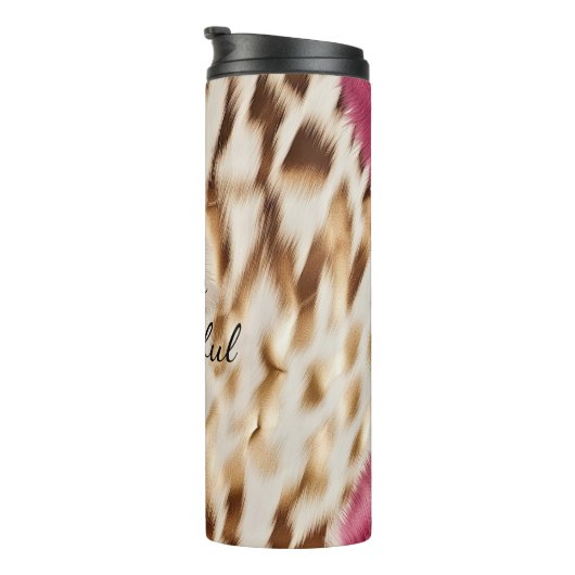 Stilvoll Girly Pink White Gold Zebra Thermosbecher (Nach rechts gedreht)