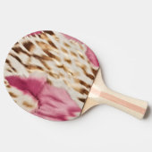 Stilvoll Girly Pink White Gold Zebra Tischtennis Schläger (Seitenansicht)