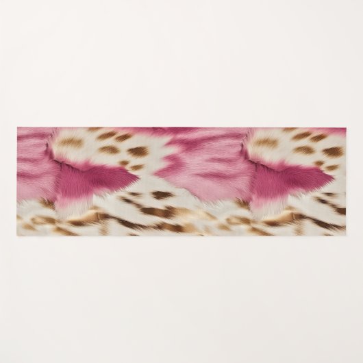 Stilvoll Girly Pink White Gold Zebra Yogamatte (Vorderseite (Horizontal))