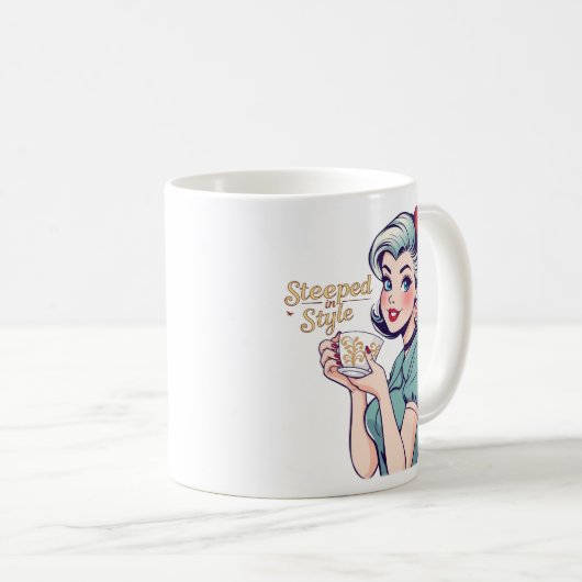 Stilvoll glamouröse Retro-Teetrinker Kaffeetasse (VorderseiteRechts)