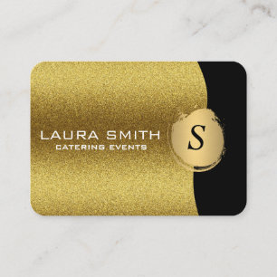 Stilvoll / Gold Glitter / Monogramm Visitenkarte