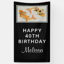 Stilvoll Gold Koi Fish Geburtstag Banner