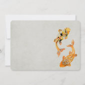 Stilvoll Gold Koi Fish Geburtstag Einladung (Rückseite)