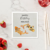 Stilvoll Gold Koi Fish Geburtstag Serviette (Beispiel)