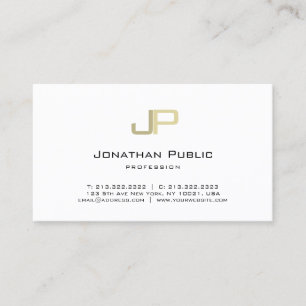 Stilvoll Gold Mit Monogramm Minimalistisch Schlich Visitenkarte