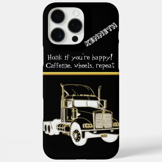 Stilvoll Gold Semi-Truck Grafik Case-Mate iPhone Hülle (Rückseite)