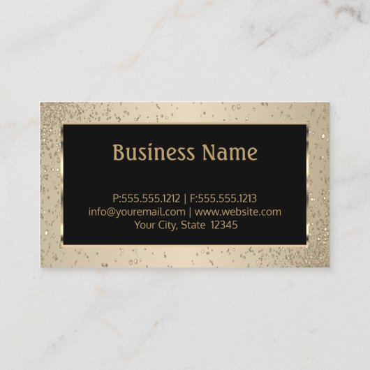 Stilvoll Gold und Schwarz Visitenkarte (Rückseite)