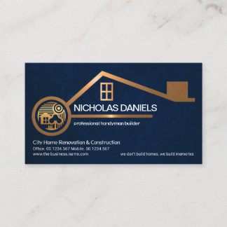 Stilvoll Gold Zuhause Blue Grunge Texture Handyman Visitenkarte