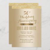 Stilvoll Golden 50. Hochzeitstag Einladung (Vorne/Hinten)