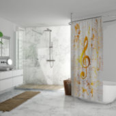 Stilvoll Golden Harmony Musical Chaos Ivory Duschvorhang