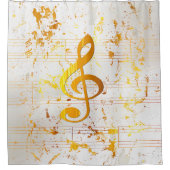 Stilvoll Golden Harmony Musical Chaos Ivory Duschvorhang (Vorderseite)